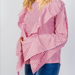 Stripe Me Down top